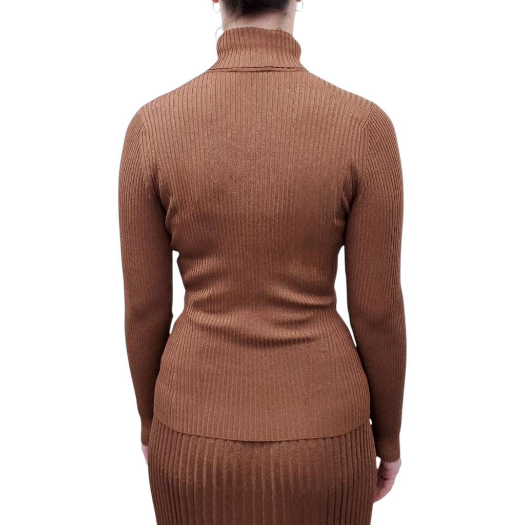 ZIMMERMANN PLEATED METALLIC SKIRT WITH MATCHING SWEATER - SIZE 1