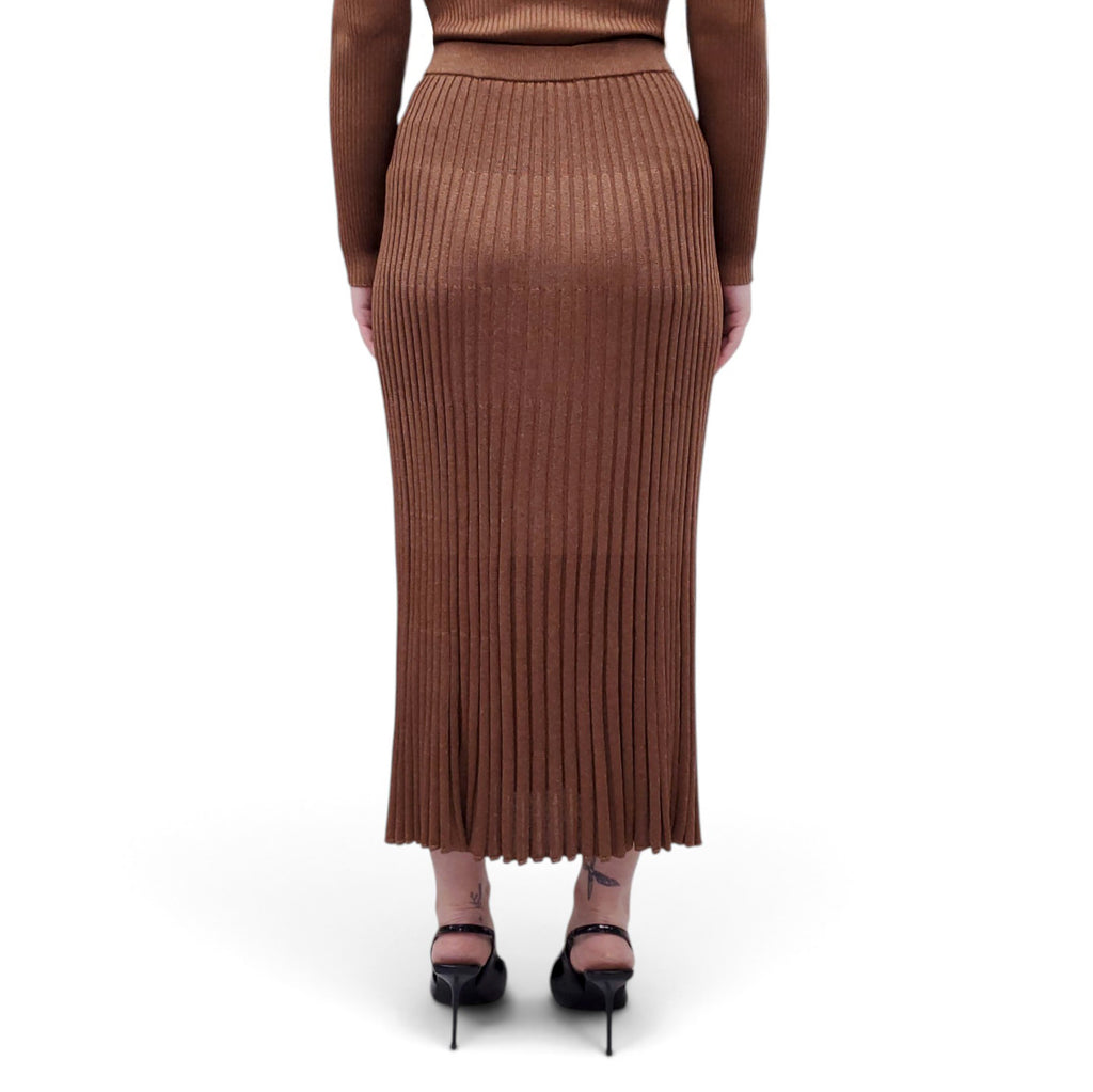ZIMMERMANN PLEATED METALLIC SKIRT WITH MATCHING SWEATER - SIZE 1