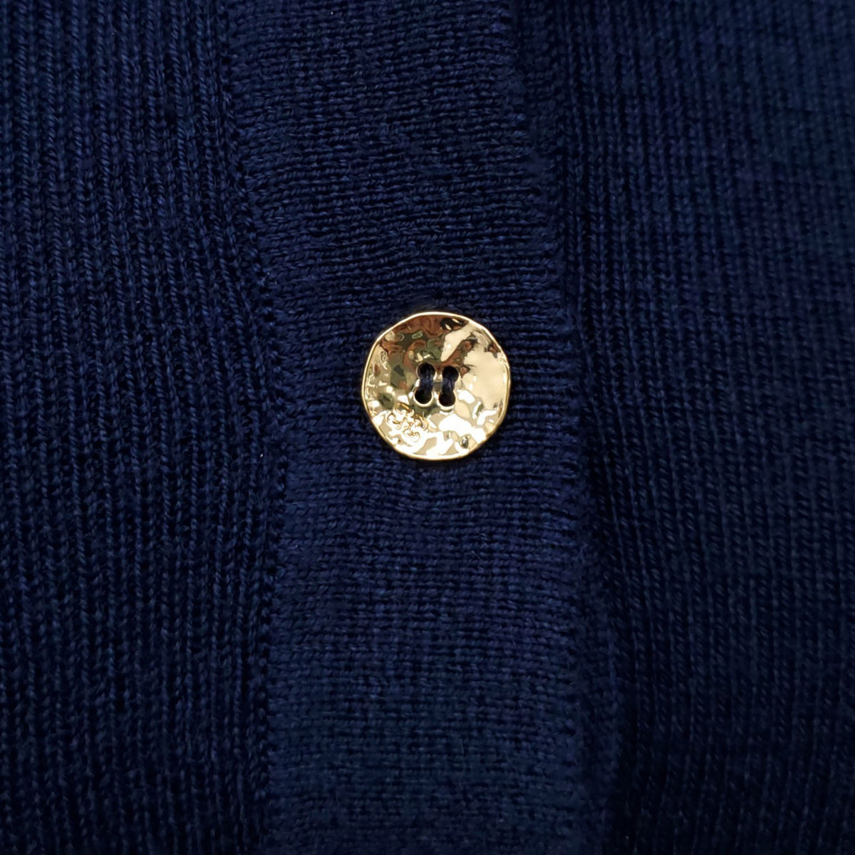 GANNI KNIT POLO WITH GOLD BUTTONS - SIZE M