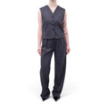 LOU LOU STUDIO GREY STRIPED VEST WITH MATCHING TROUSERS - SIZE M