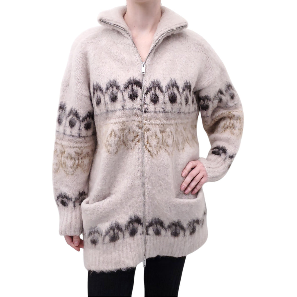 ISABEL MARANT ÉTOILE SKI WOOL AND MOHAIR SWEATER JACKET - SIZE 34