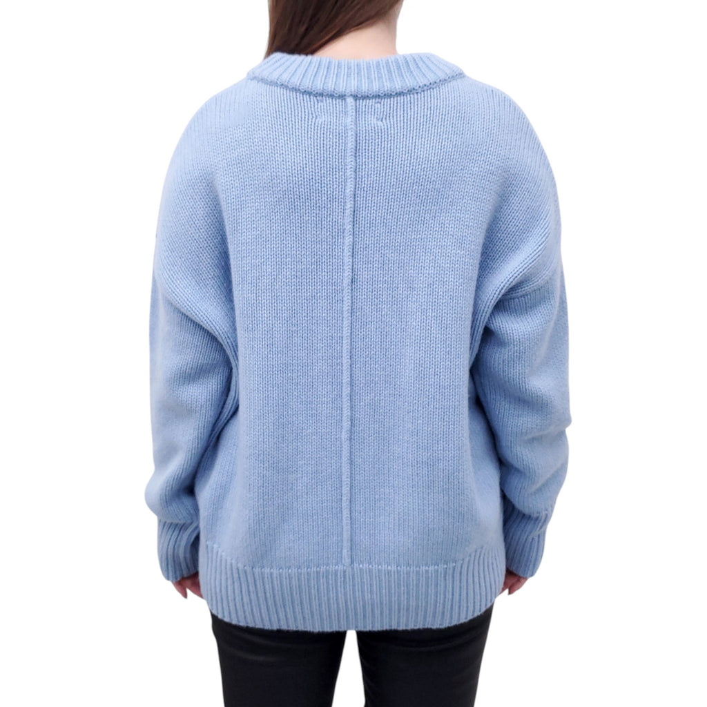 LA LIGNE BABY BLUE WOOL AND CASHMERE SWEATER - SIZE XL