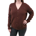 ACNE STUDIOS BROWN CARDIGAN WITH LOGO - SIZE M