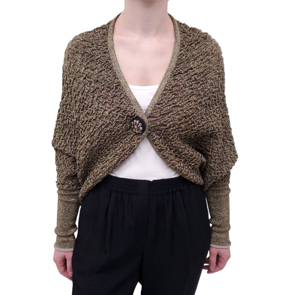 LANVIN GOLD JACKET WITH STONE - SIZE XS