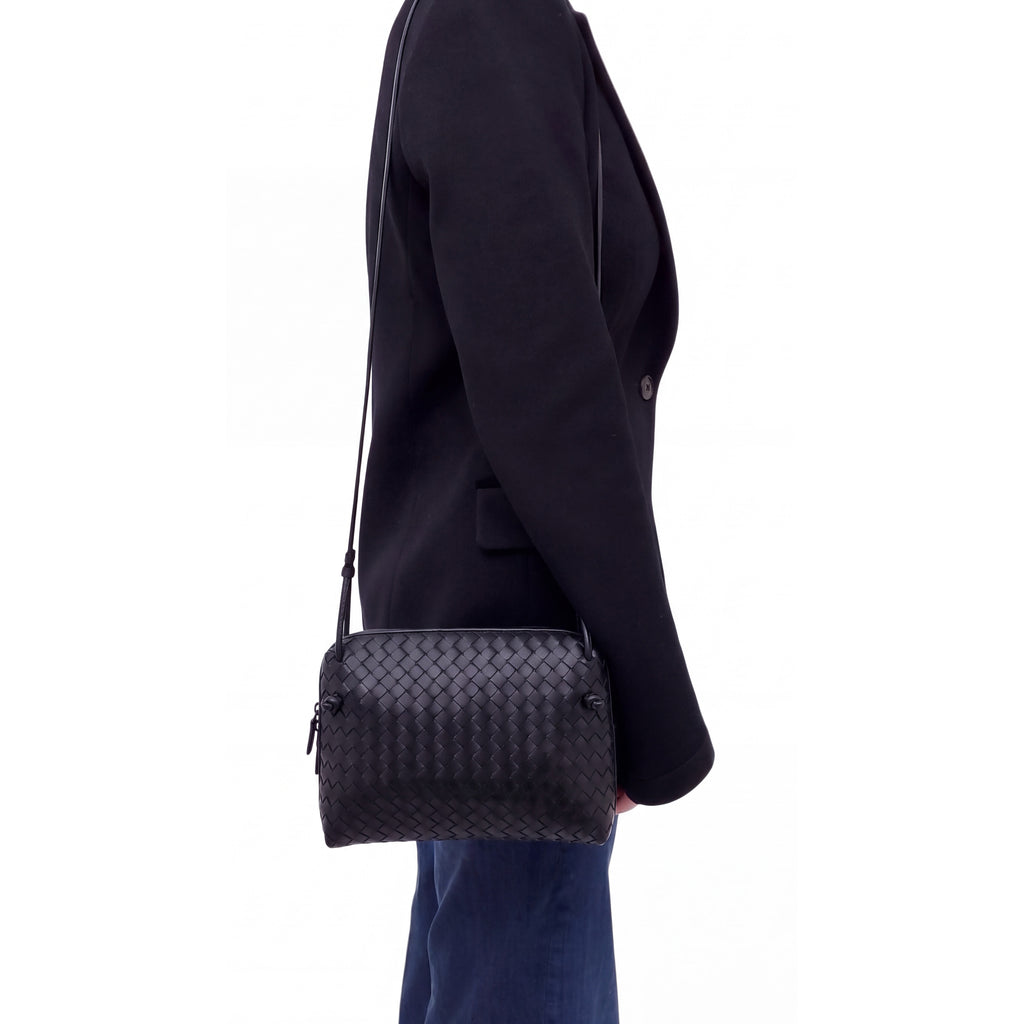 BOTTEGA VENETA INTRECCIATO BLACK NAPPA LEATHER NODINI LEATHER