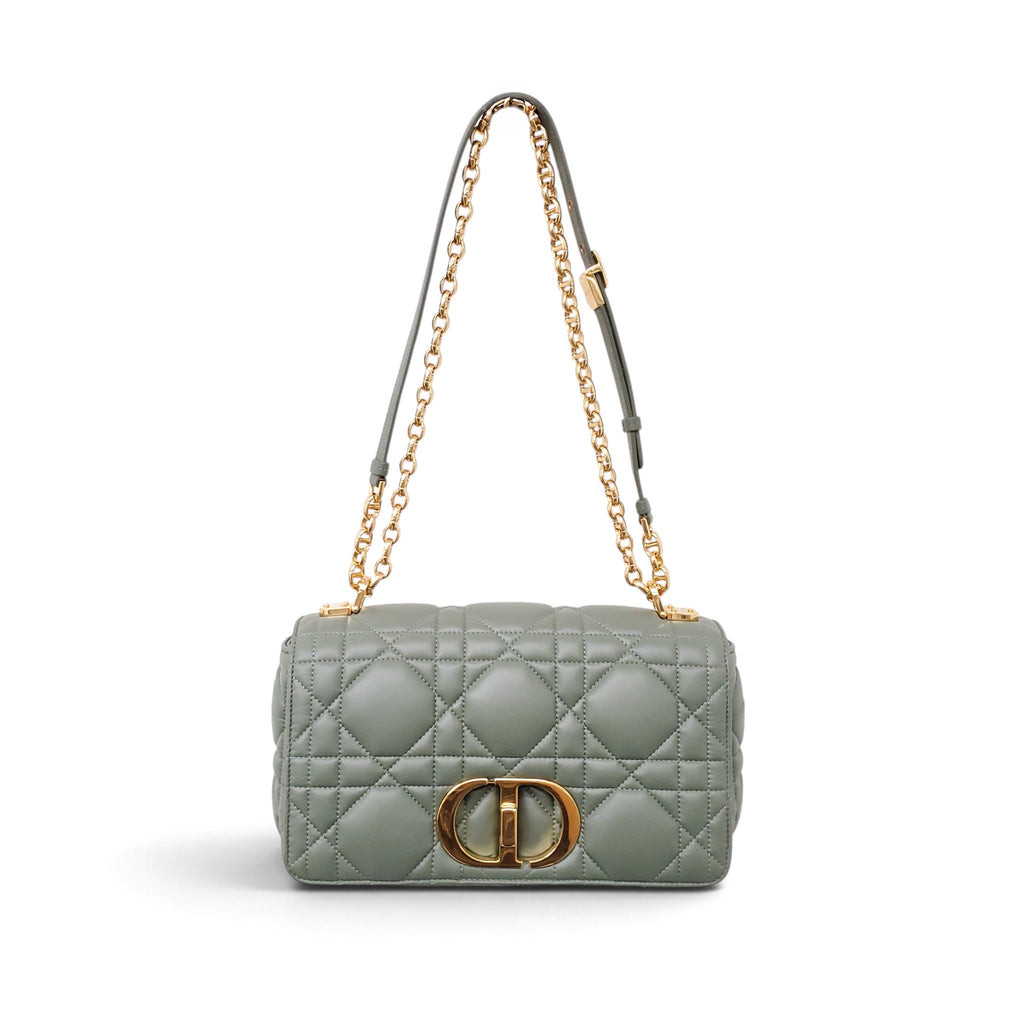 CHRISTIAN DIOR GREEN CEDAR MEDIUM CARO BAG