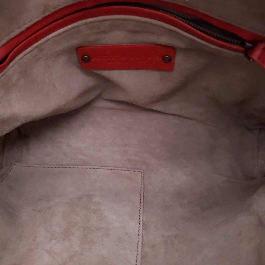 BOTTEGA VENETA INTRECCIATO RED NAPPA LEATHER NODINI LEATHER