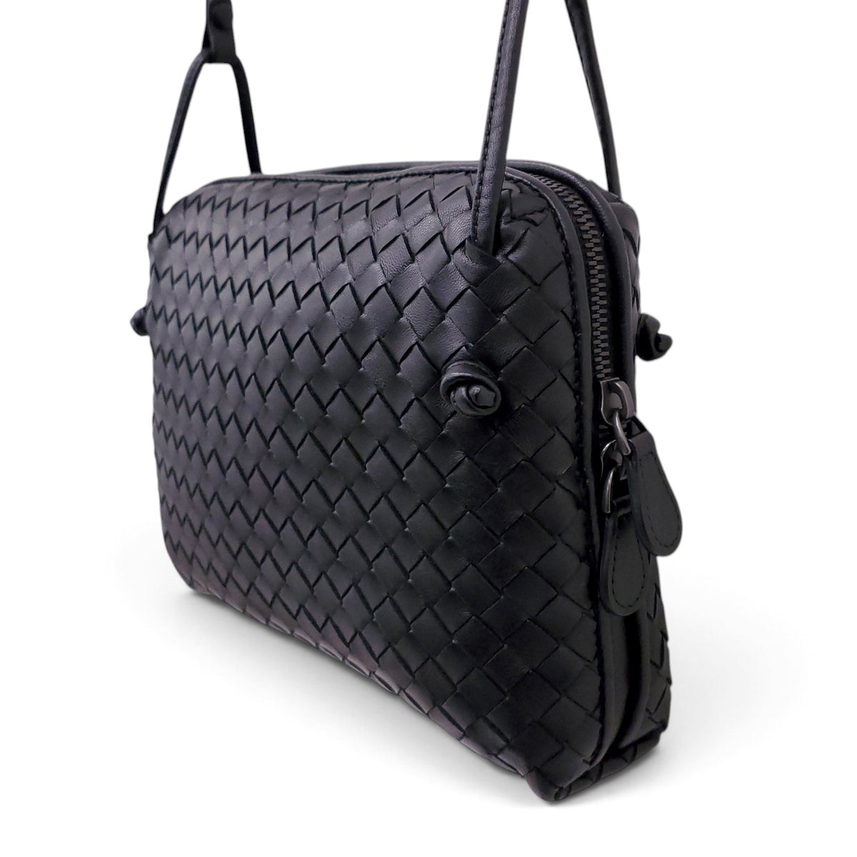 BOTTEGA VENETA INTRECCIATO BLACK NAPPA LEATHER NODINI LEATHER