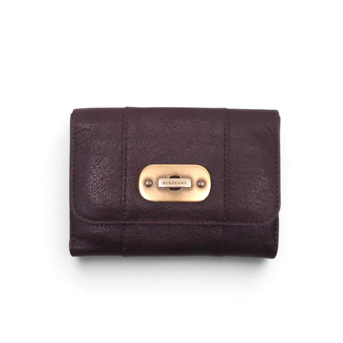 BURBERRY BROWN WALLET WITH GOLD CLASP