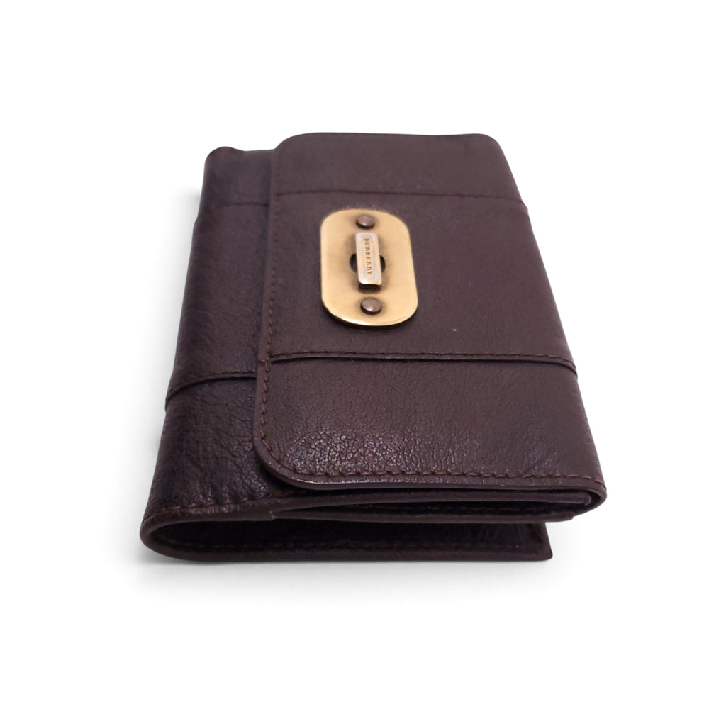 BURBERRY BROWN WALLET WITH GOLD CLASP