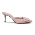 MANOLO BLAHNIK 70 MM MAYSALE HEEL IN NUDE SUEDE - SIZE 36