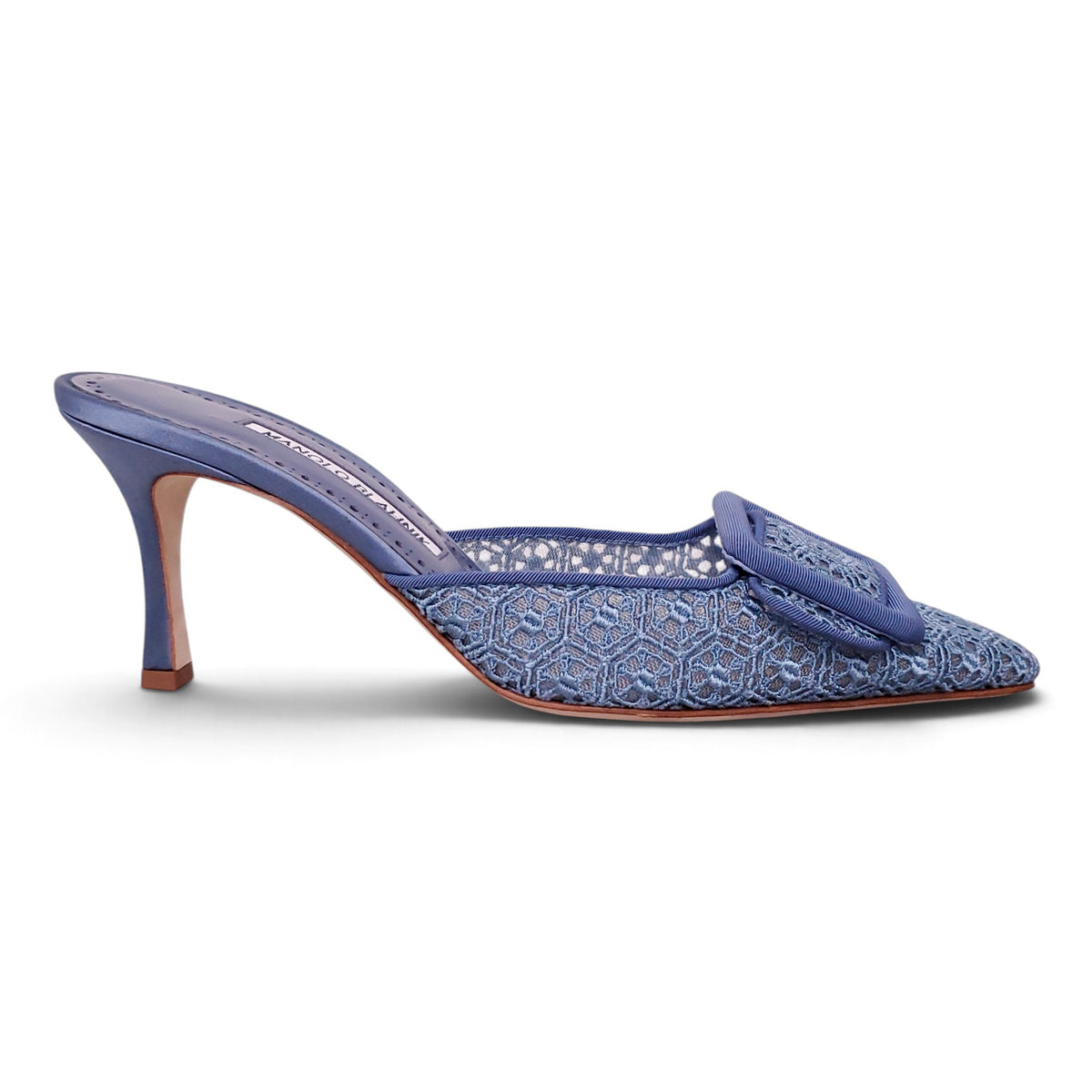 MANOLO BLAHNIK 70 MM MAYSALEBI VAL LACE HEEL - SIZE 38