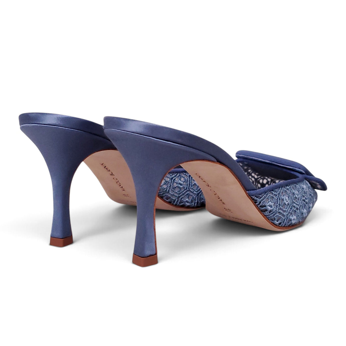 MANOLO BLAHNIK 70 MM MAYSALEBI VAL LACE HEEL - SIZE 38