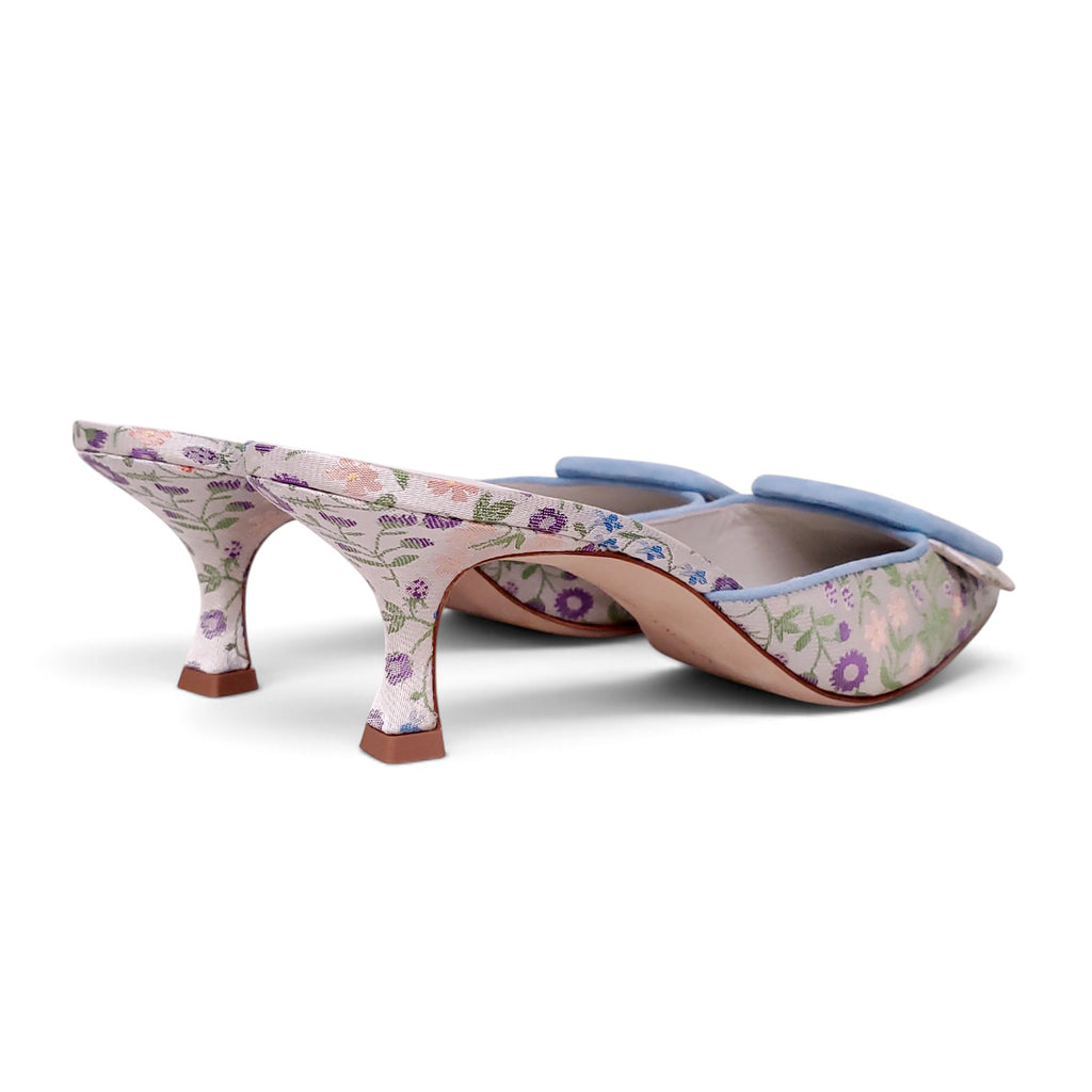 MANOLO BLAHNIK 50 MM MAYSALEBI BQ VAL JACQUARD  - SIZE 40