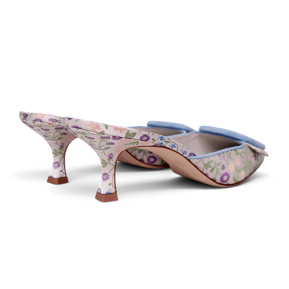 MANOLO BLAHNIK 50 MM MAYSALEBI BQ VAL JACQUARD  - SIZE 40