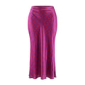 MARINE SERRE VISCOSE PURPLE MOON SKIRT WITH RED MOONS - SIZE 42