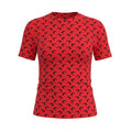 MARINE SERRE MOON PRINTED SHORT SLEEVE FITTED TOP IN RED - SIZE XL