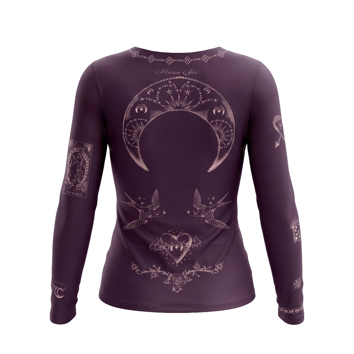MARINE SERRE TATTOO PRINTED JERSEY SECOND SKIN CREWNECK - SIZE L