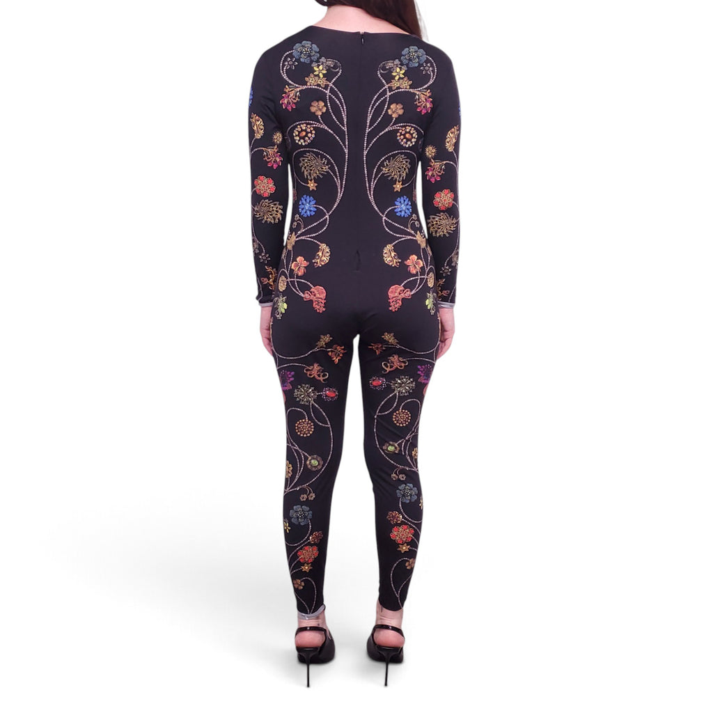 MARINE SERRE FLORAL JEWELERY PRINTED JERSEY CATSUIT - SIZE XXL