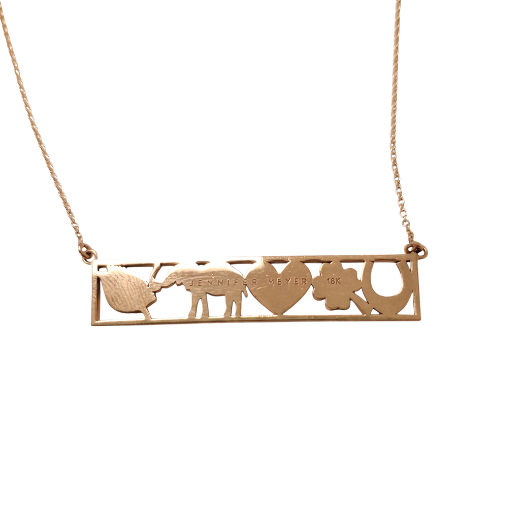 JENNIFER MEYER GOOD-LUCK 18-KARAT GOLD DIAMOND NECKLACE