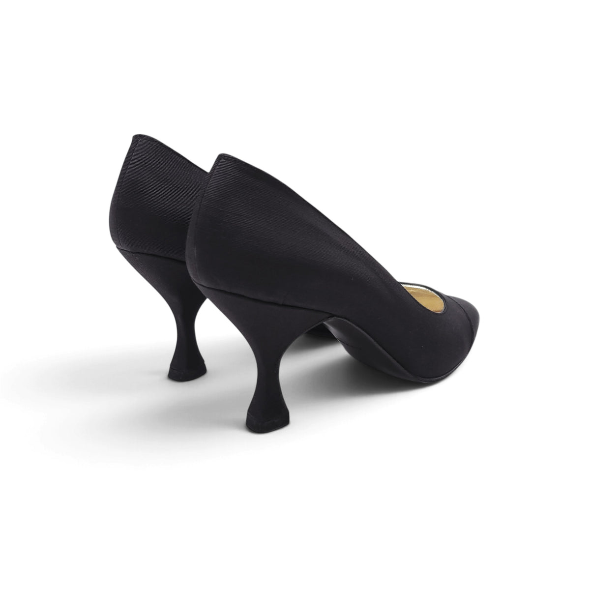 CHANEL GROSGRAIN BLACK HEELS - SIZE 39