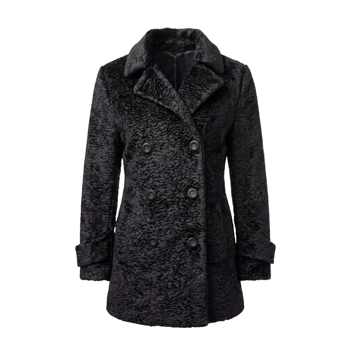 OFFICINE GÉNÉRALE BLACK FUR EFFECT JACKET - SIZE 34