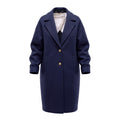 GOLDEN GOOSE NAVY COCOON COAT - SIZE 38