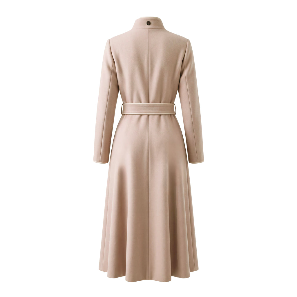 FORTE FORTE IVORY BOUCLE COAT WITH BELT - SIZE 2