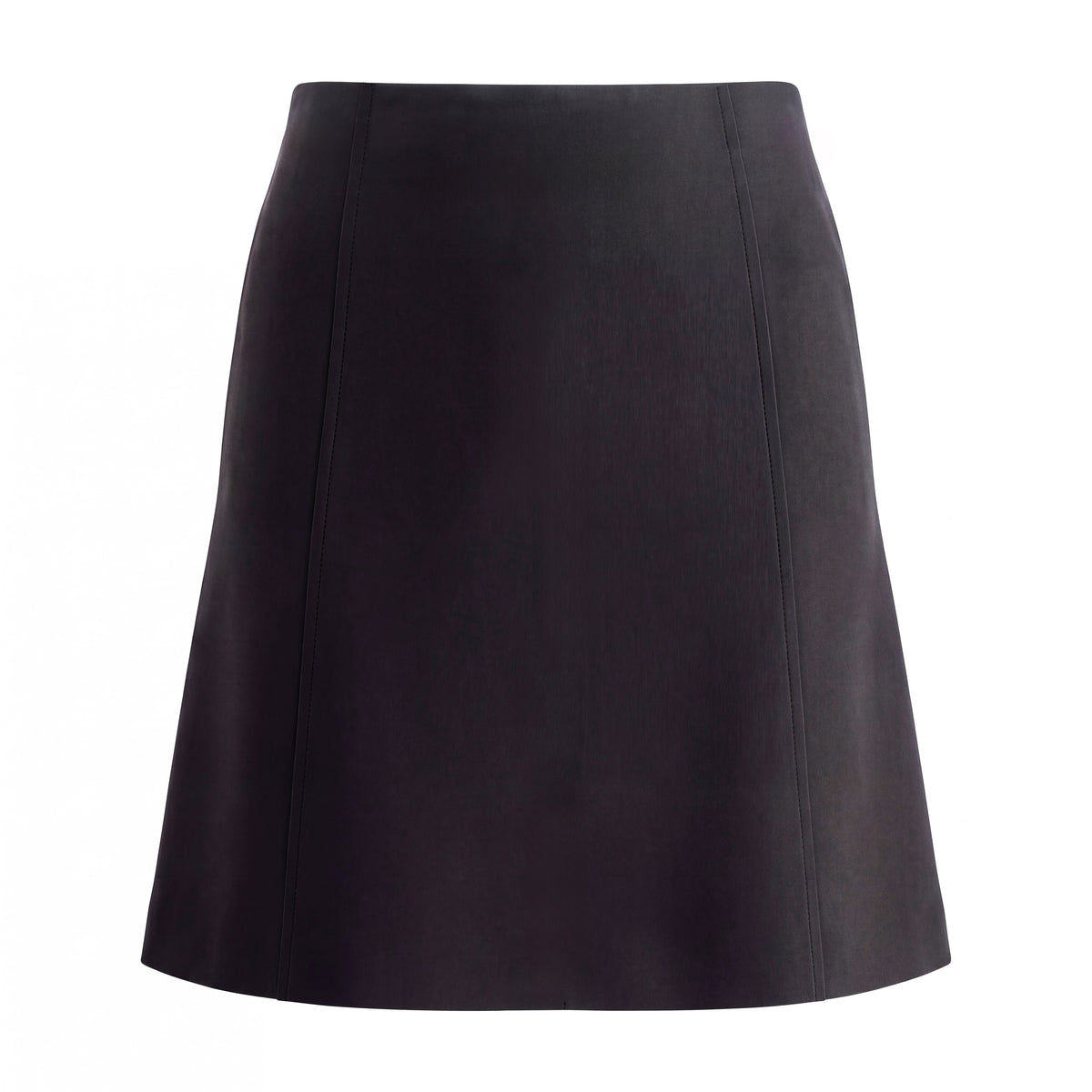PRADA BLACK NYLON SKIRT WITH STITCHING DETAIL - SIZE 40
