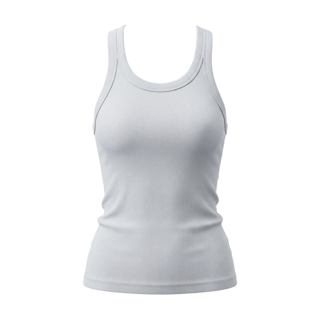 TOTÊME GREY RIBBED TANK TOP - SIZE XXS