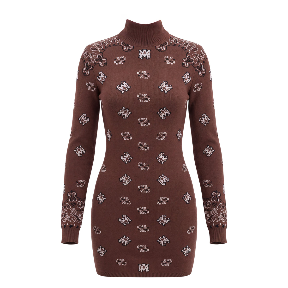 AMIRI BANDANA-JACQUARED MINI JUMPER DRESS - SIZE 40