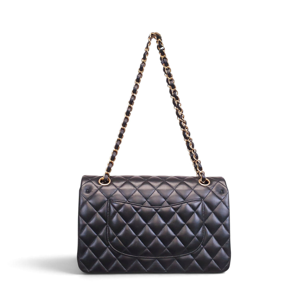 CHANEL BLACK LAMBSKIN DOUBLE FLAP BAG