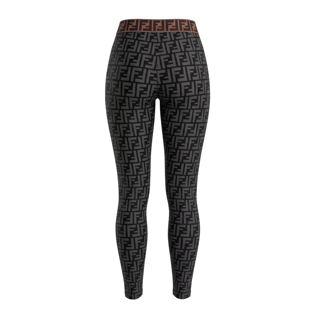 FENDI NYLON LOGO LEGGINGS - SIZE 38