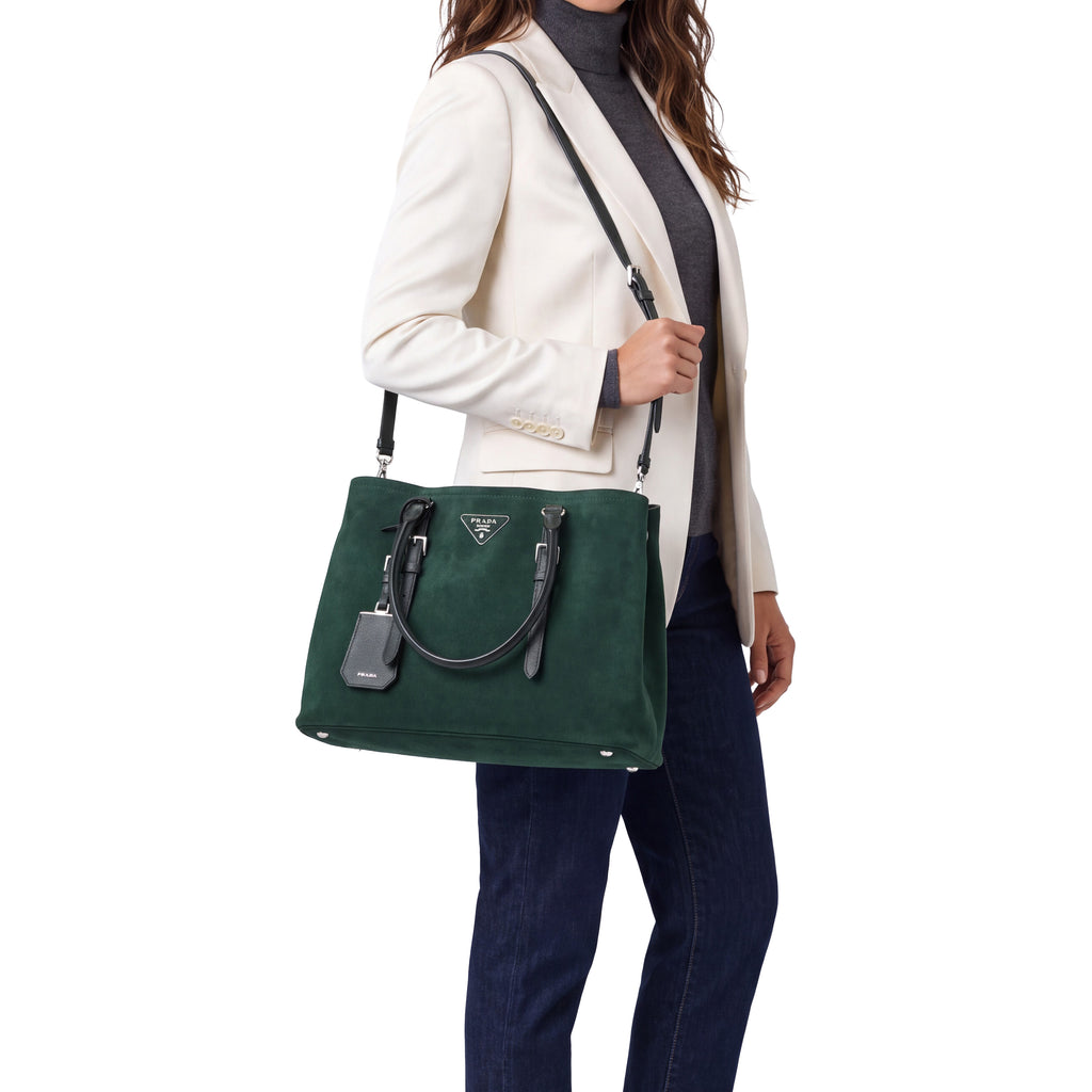 PRADA SAFFIANO CUIR LEATHER DOUBLE BAG MEDIUM