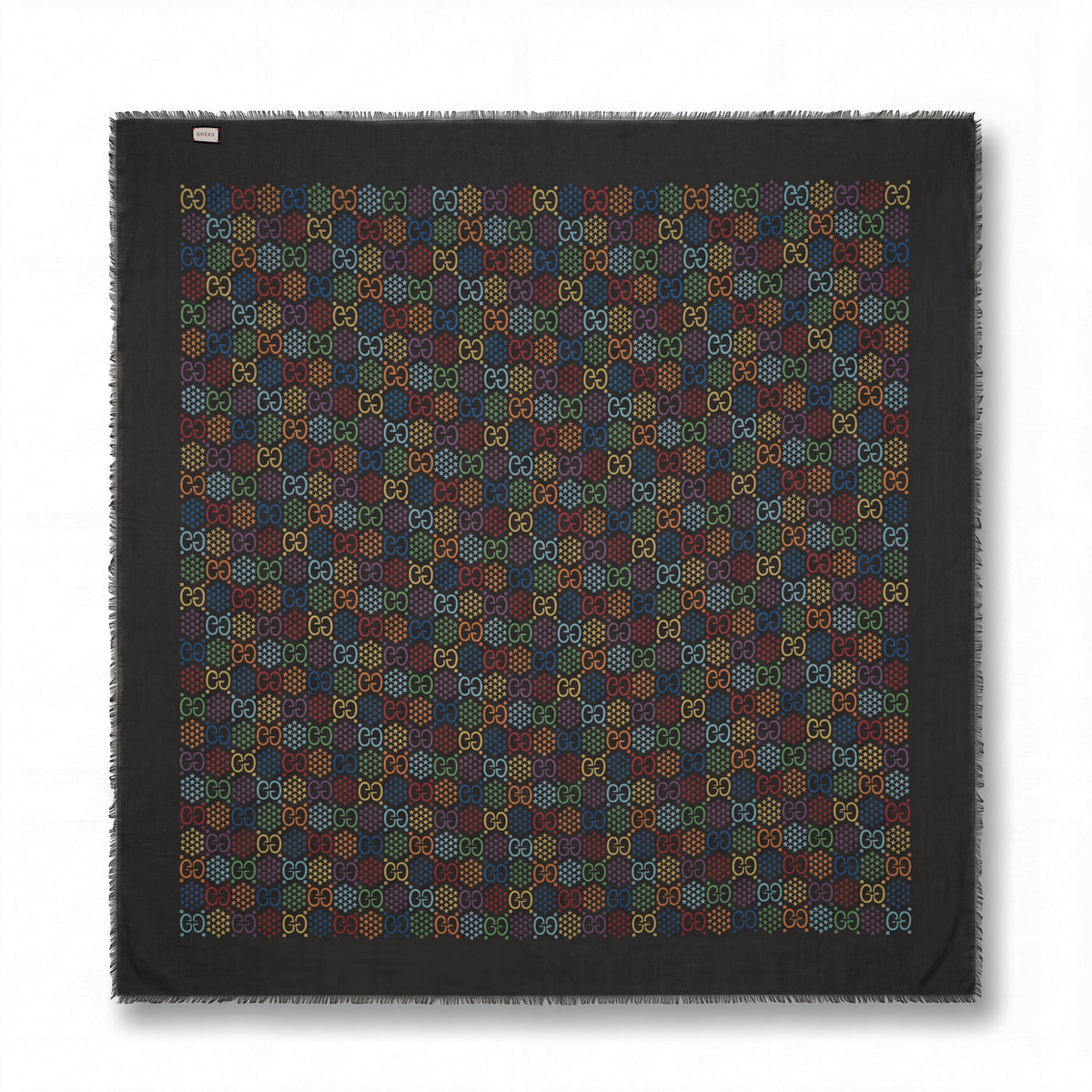 GUCCI MULTICOLOURED LOGO SCARF