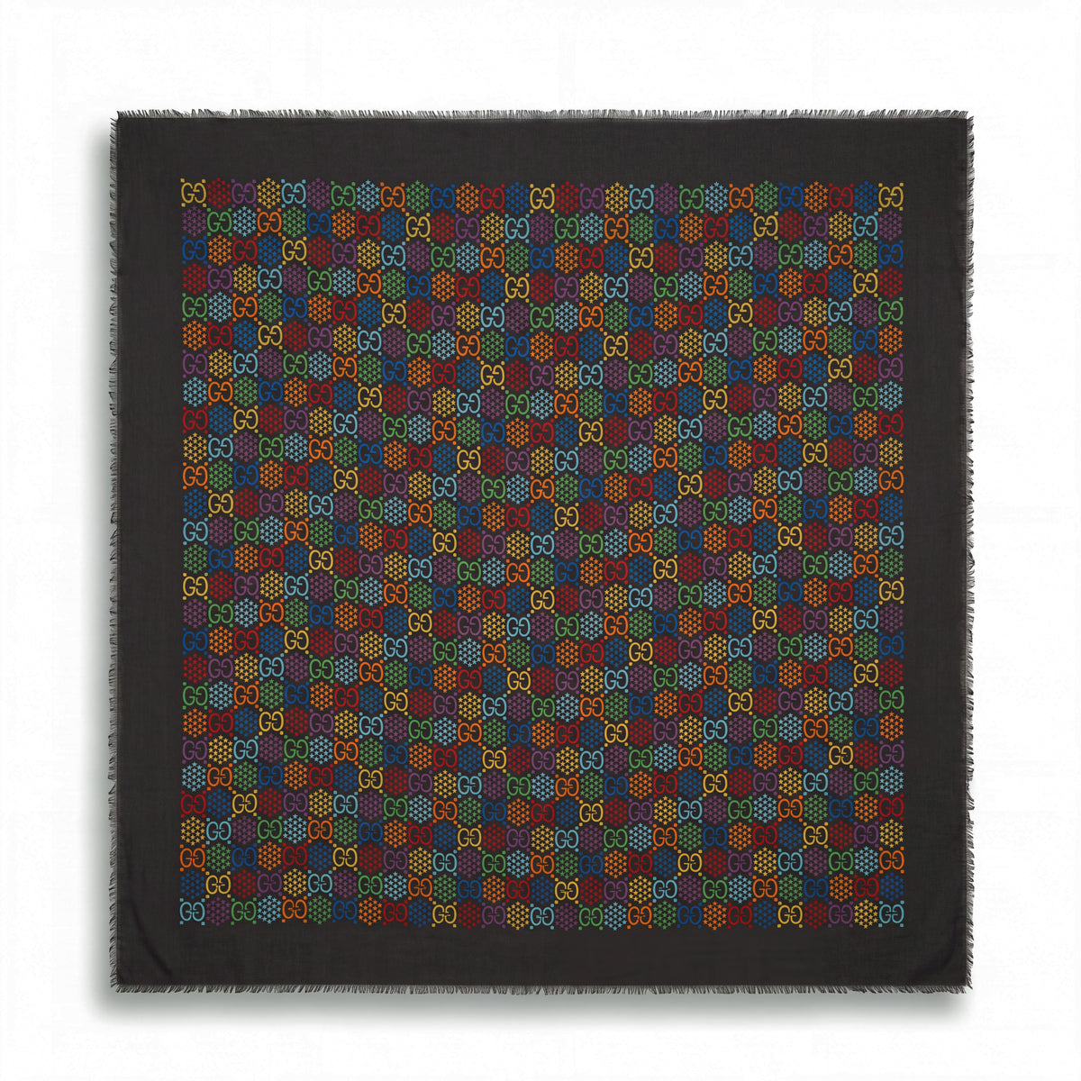 GUCCI MULTICOLOURED LOGO SCARF