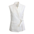 3.1 PHILLIP WHITE COTTON BLAZER VEST - SIZE M