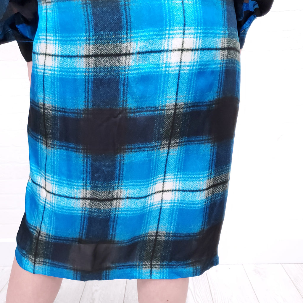 DRIES VAN NOTEN BLUE AND BLACK DRESS - SIZE 42