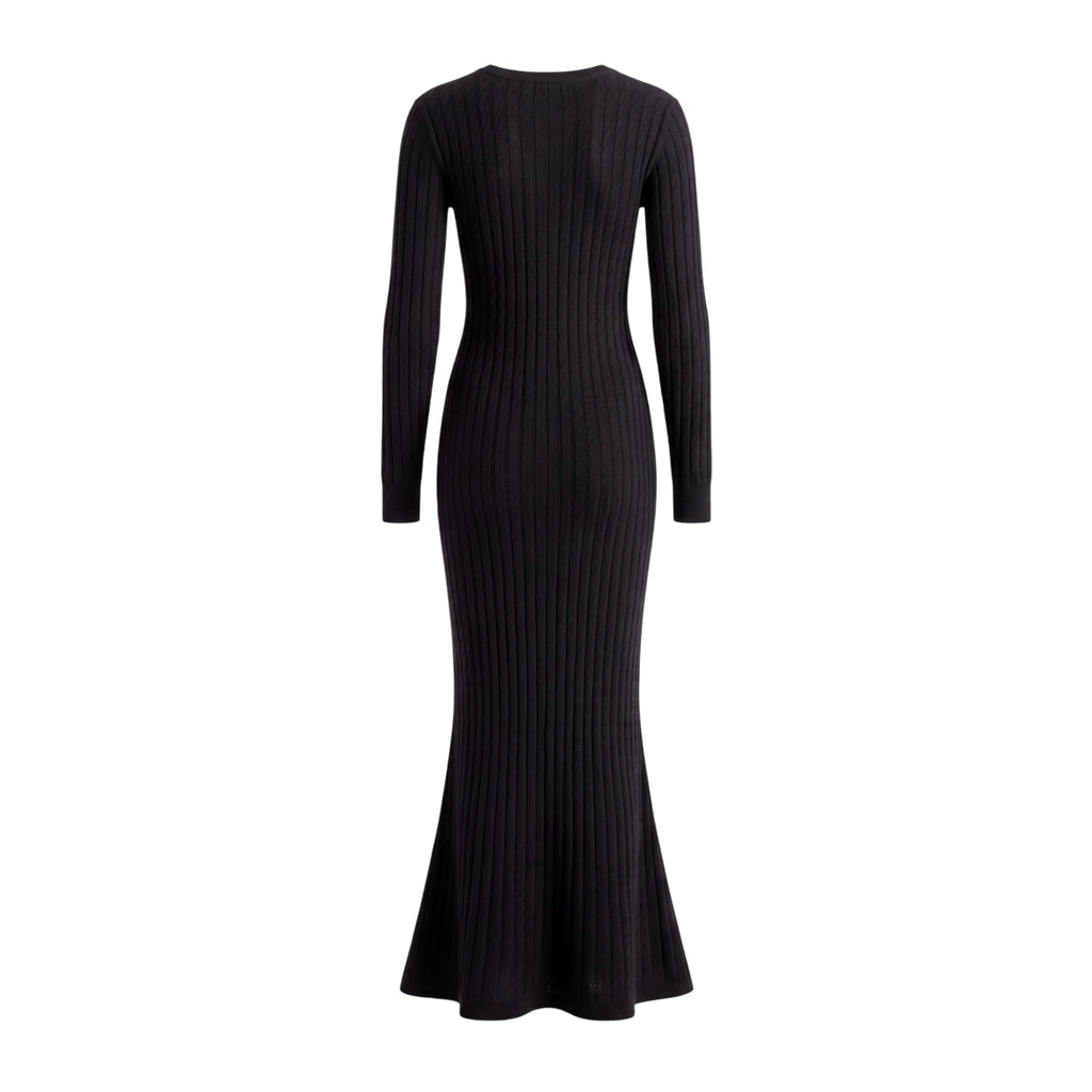 TOTÊME LONG SLEEVE RIBBED MAXI DRESS - SIZE L