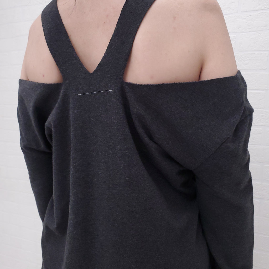 MM6 MAISON MARGIELA GREY TUNIC WITH CUTOUT DETAIL - SIZE M