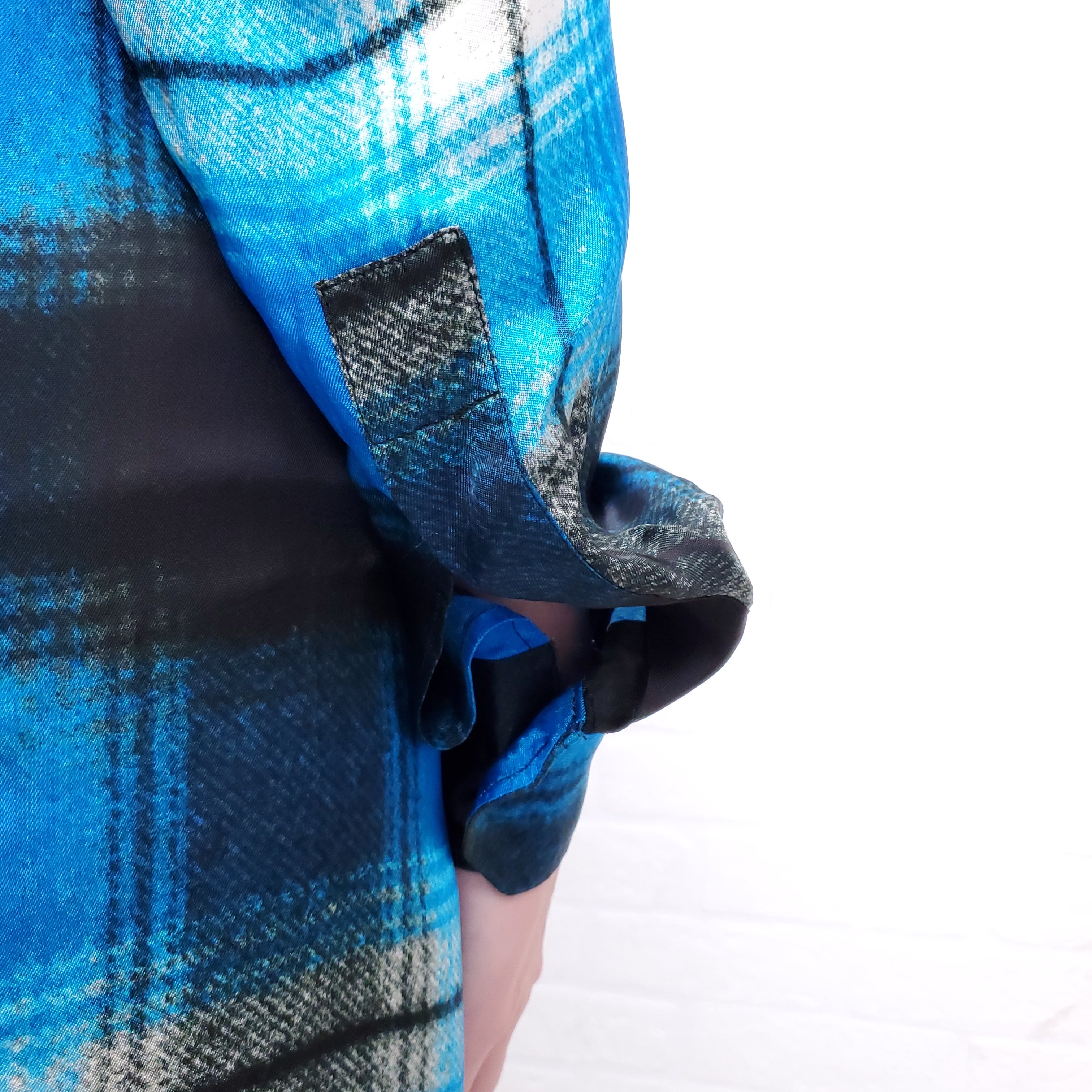 DRIES VAN NOTEN BLUE AND BLACK DRESS - SIZE 42