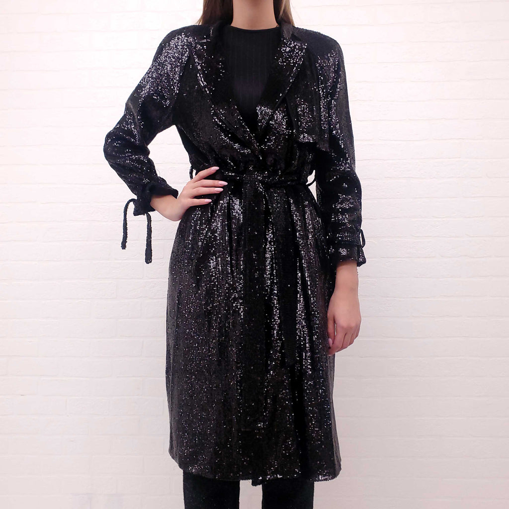 A.L.C. BLACK SEQUIN DRESS - SIZE 4