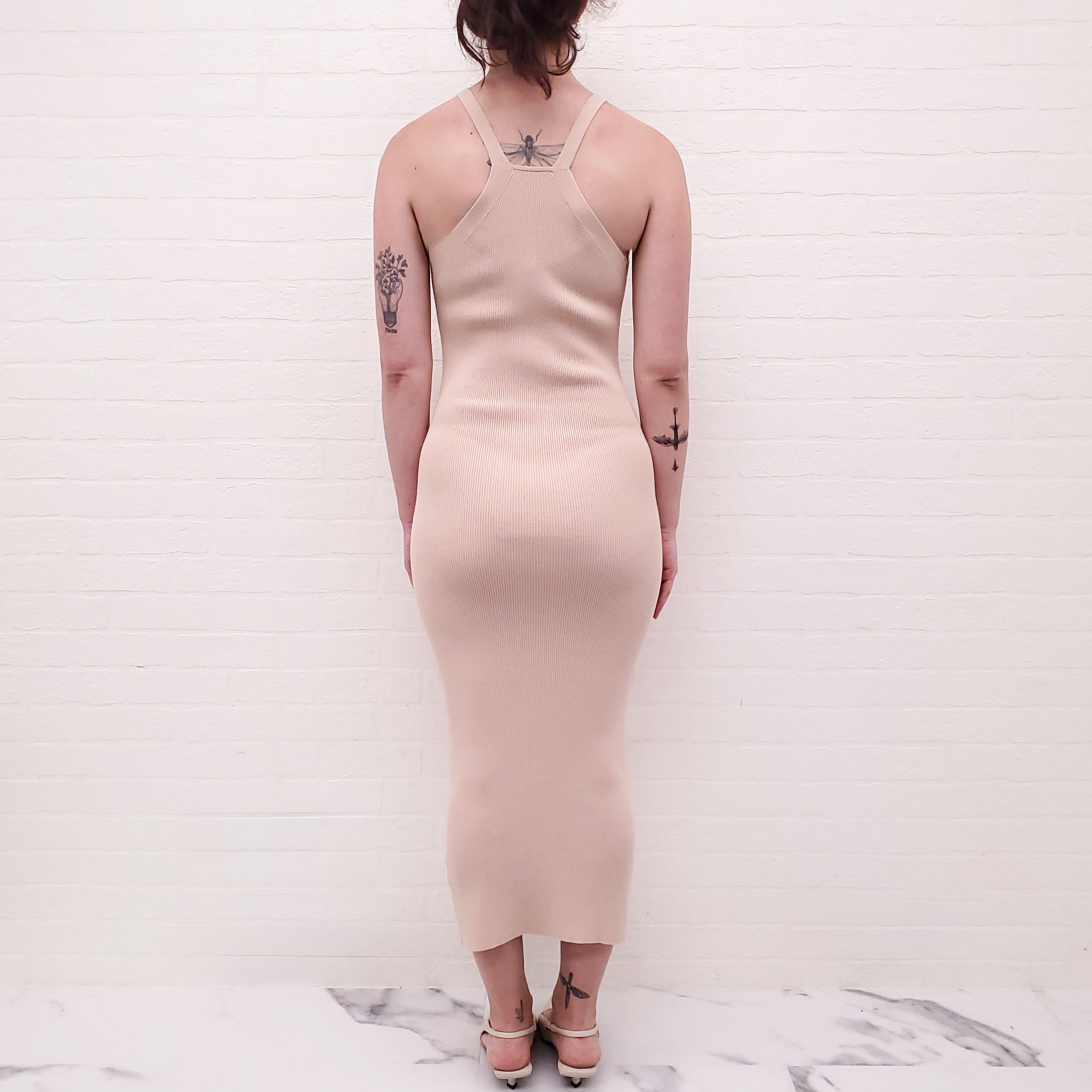 A.L.C. BLUSH RIBBED MAXI DRESS - SIZE S