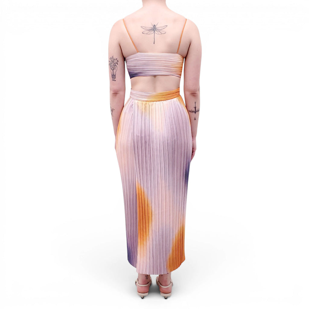 A.L.C. WATERCOLOUR PLEATED DRESS - SIZE 2
