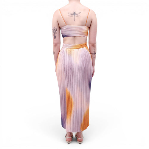 A.L.C. WATERCOLOUR PLEATED DRESS - SIZE 2