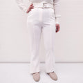 A.L.C. WHITE HIGH WAISTED TROUSERS WITH BELT - SIZE 4
