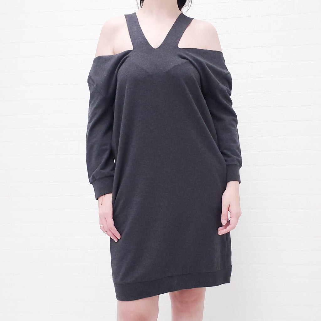 MM6 MAISON MARGIELA GREY TUNIC WITH CUTOUT DETAIL - SIZE M