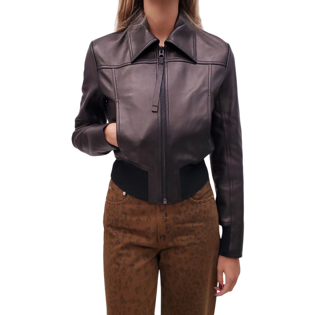 ACNE STUDIOS BLACK LEATHER JACKET - SIZE 36