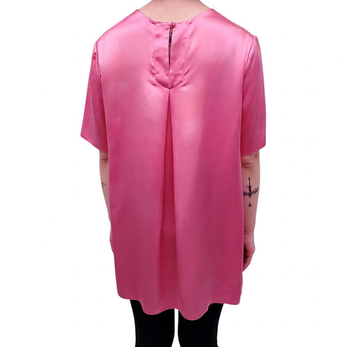 ADAM LIPPES PINK SATIN BLOUSE - SIZE 12