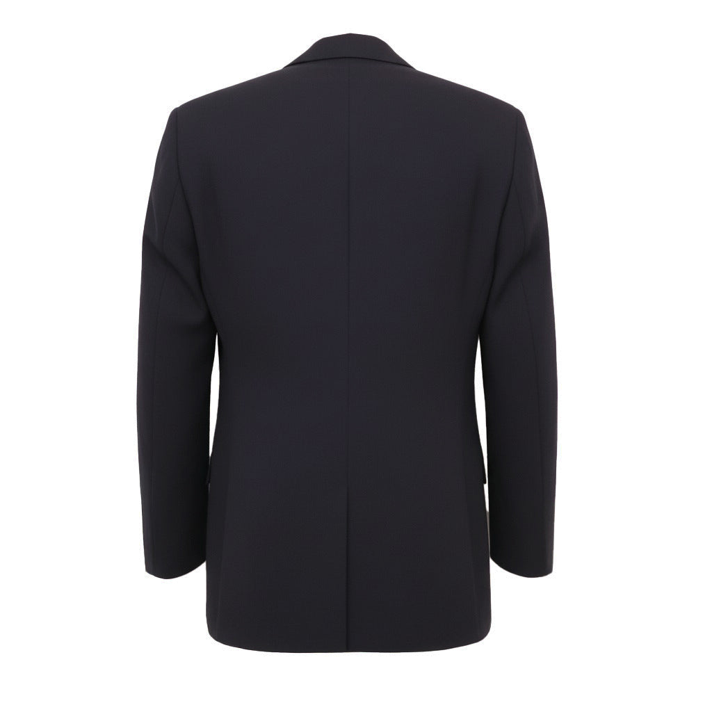 ALEXANDER WANG BLACK LABEL BLAZER WITH SILVER BUTTON & LEATHER CUFF DETAIL - SIZE 2 (OVERSIZED)